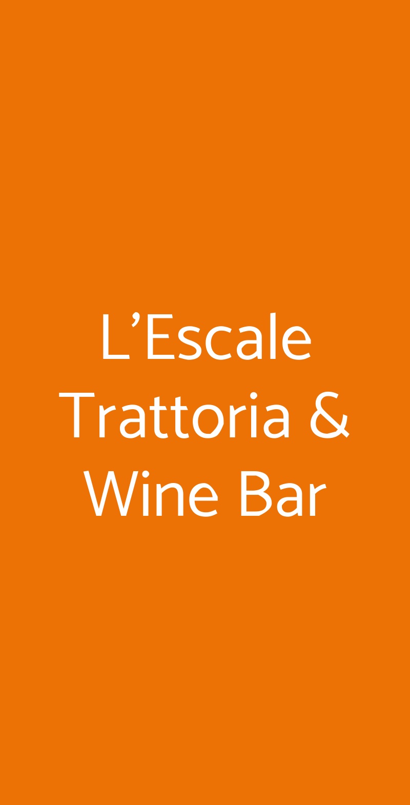 L’Escale Trattoria & Wine Bar Tremezzina menù 1 pagina