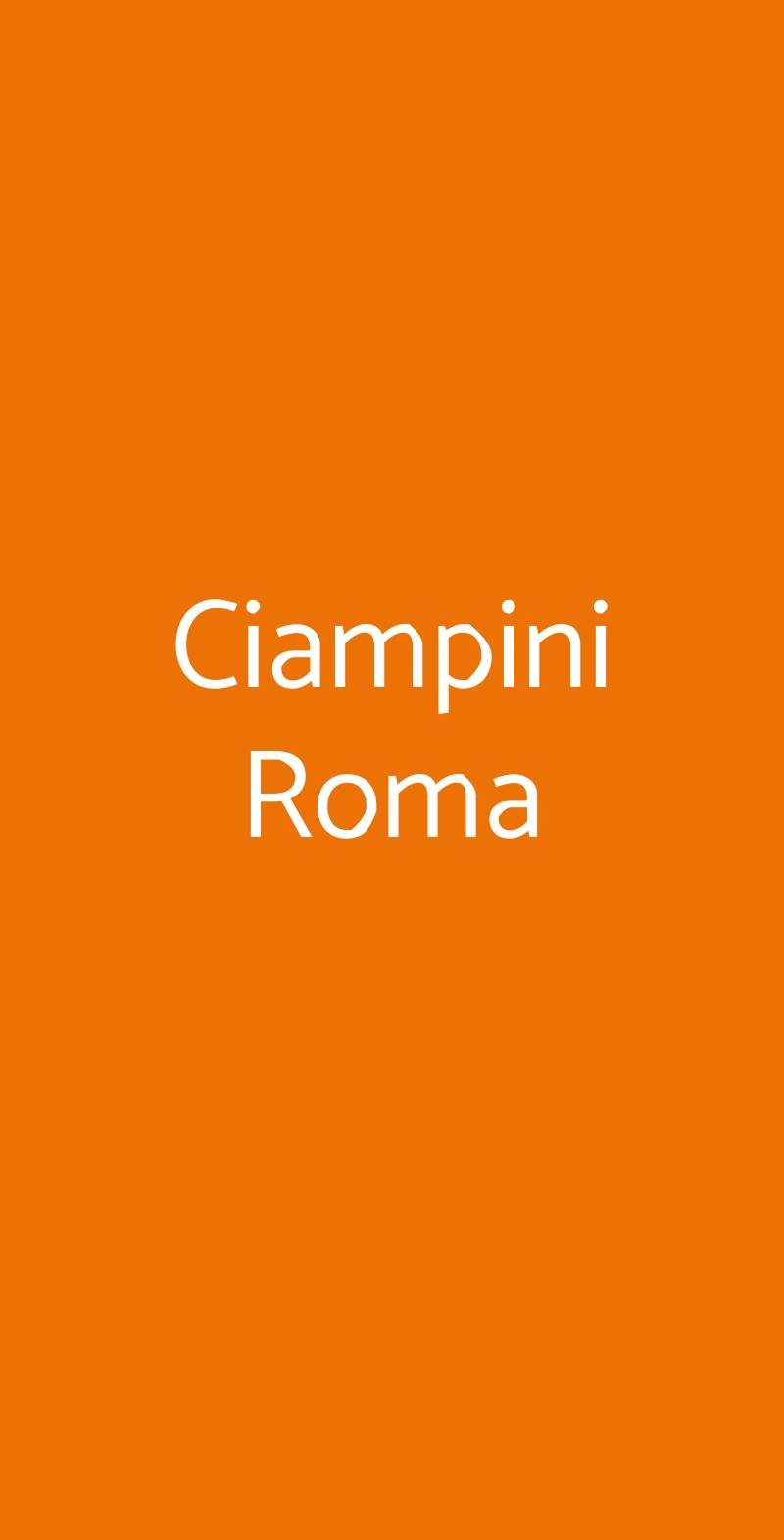 Ciampini Roma Roma menù 1 pagina