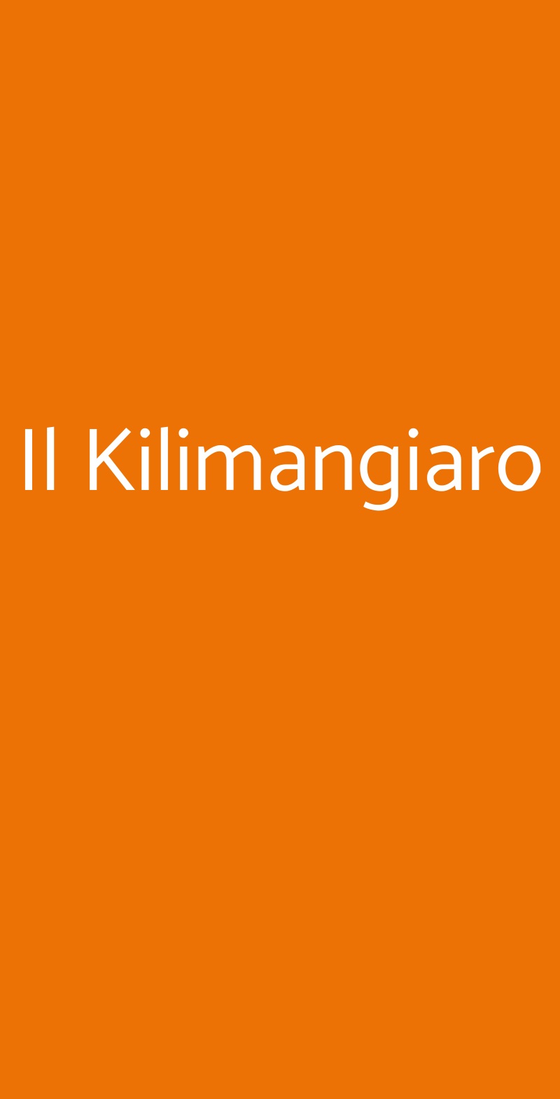 Il Kilimangiaro Milano menù 1 pagina