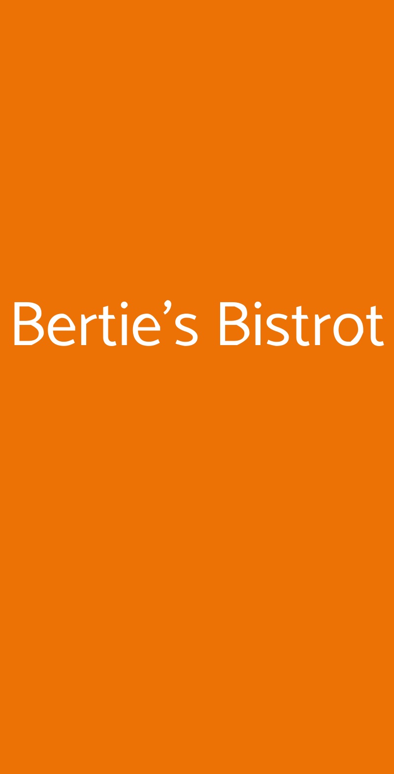 Bertie's Bistrot Nola menù 1 pagina