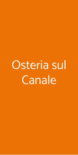 Osteria Sul Canale