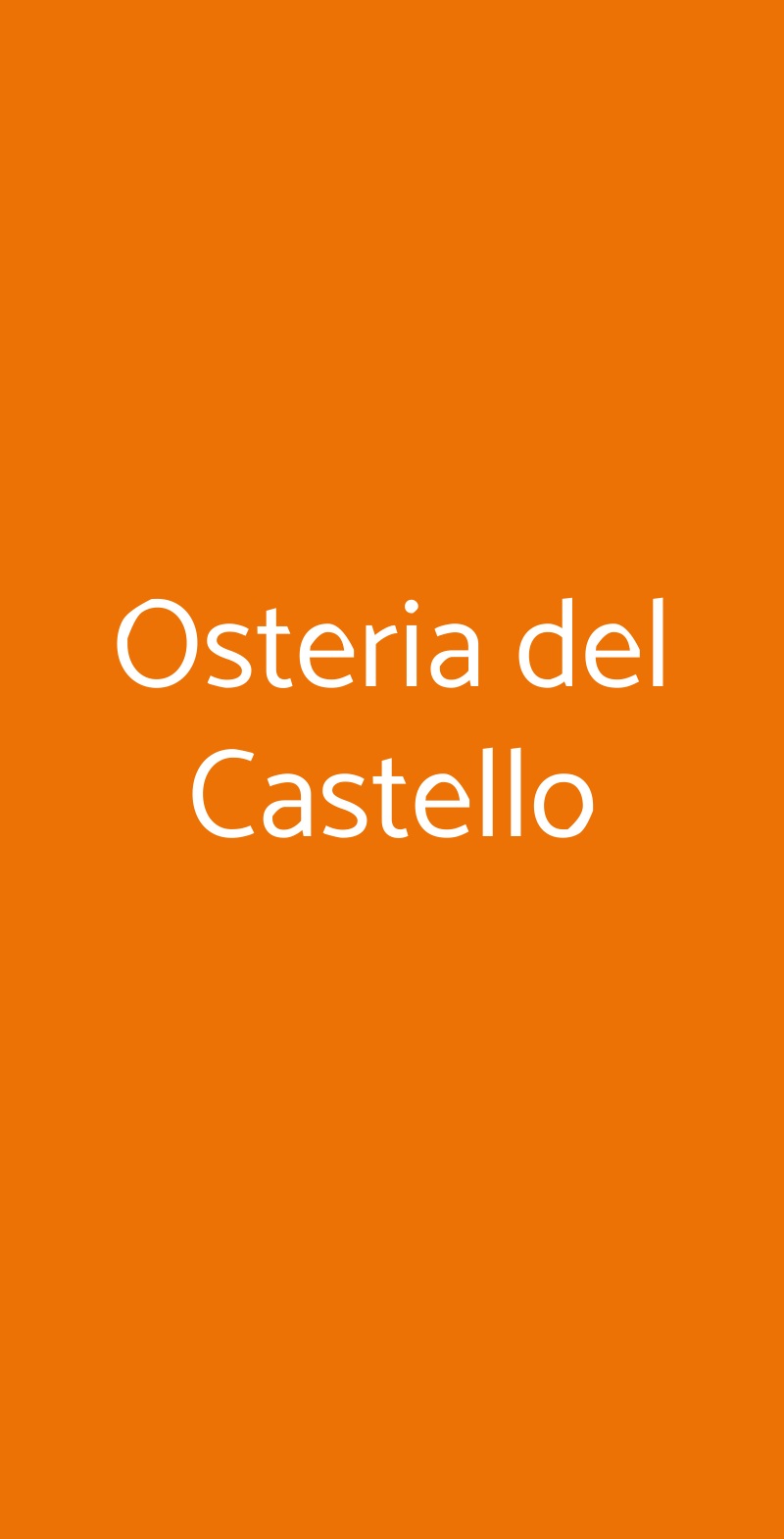 Osteria del Castello Cerveteri menù 1 pagina