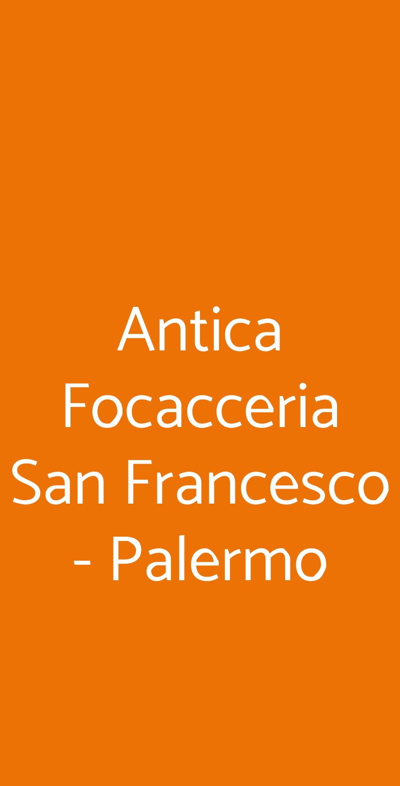 Antica Focacceria San Francesco - Palermo Ceresole Alba menù 1 pagina