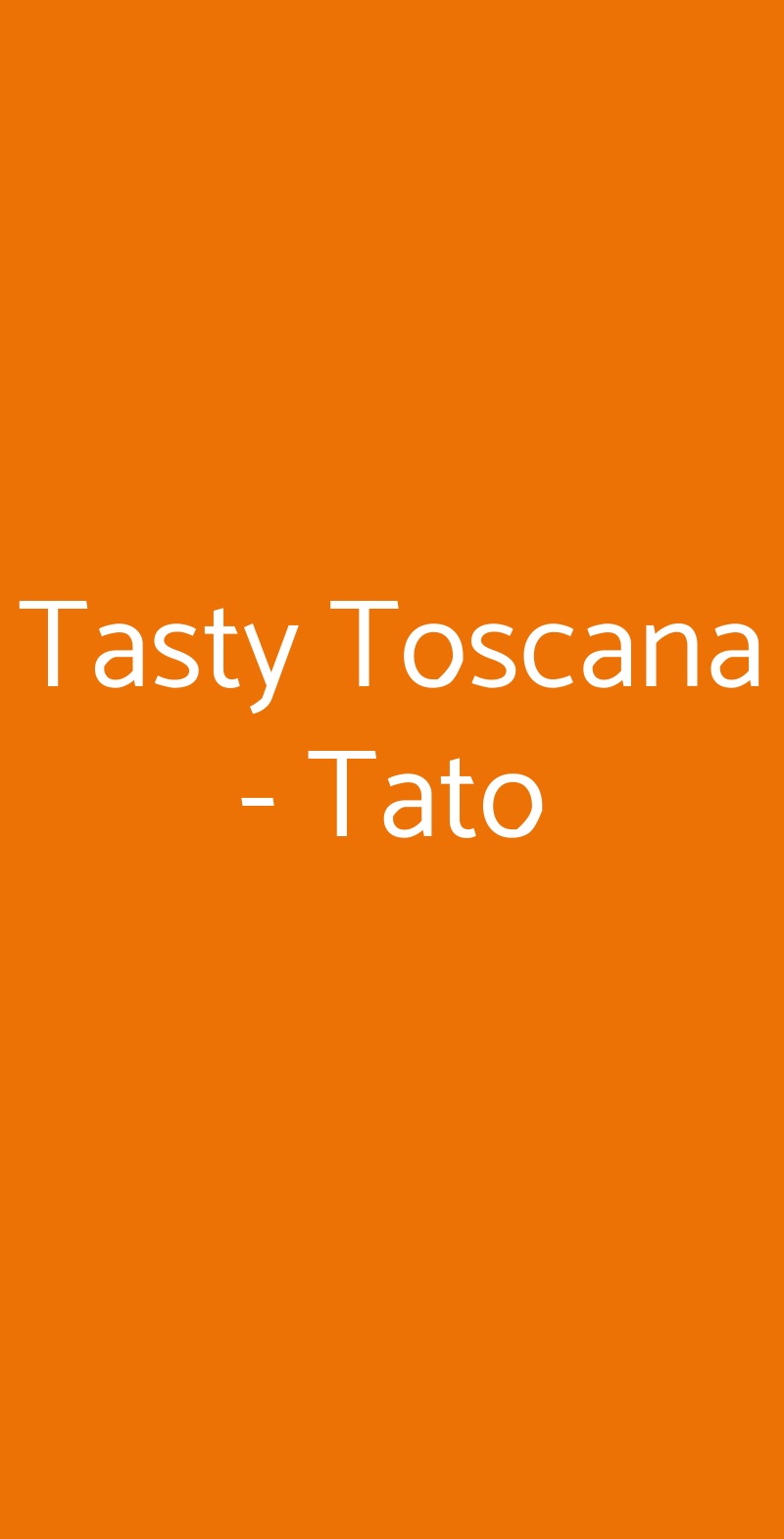 Tasty Toscana - Tato Firenze menù 1 pagina