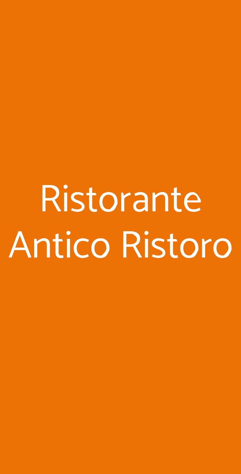 Ristorante Antico Ristoro Venezia menù 1 pagina