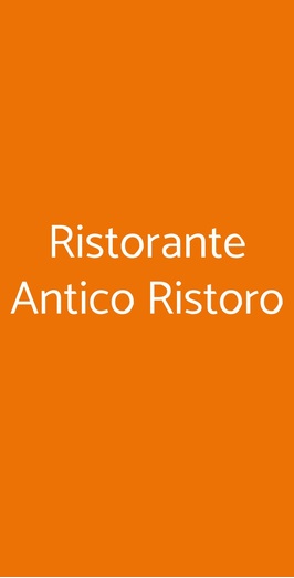 Ristorante Antico Ristoro, Venezia
