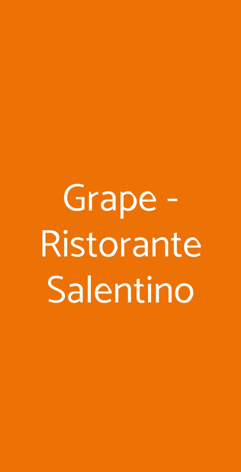 Grape - Ristorante Salentino Milano menù 1 pagina