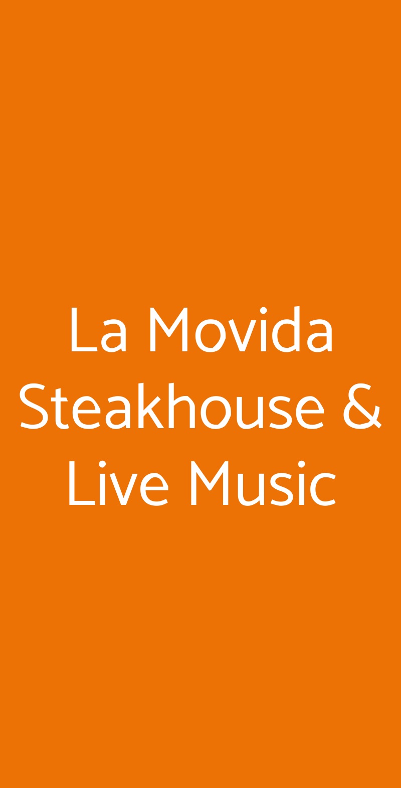 La Movida Steakhouse & Live Music Rezzato menù 1 pagina