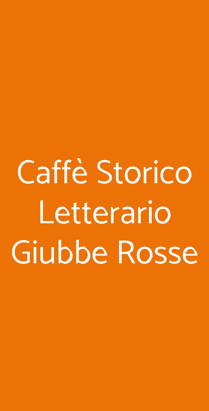 Caffè Storico Letterario Giubbe Rosse Firenze menù 1 pagina
