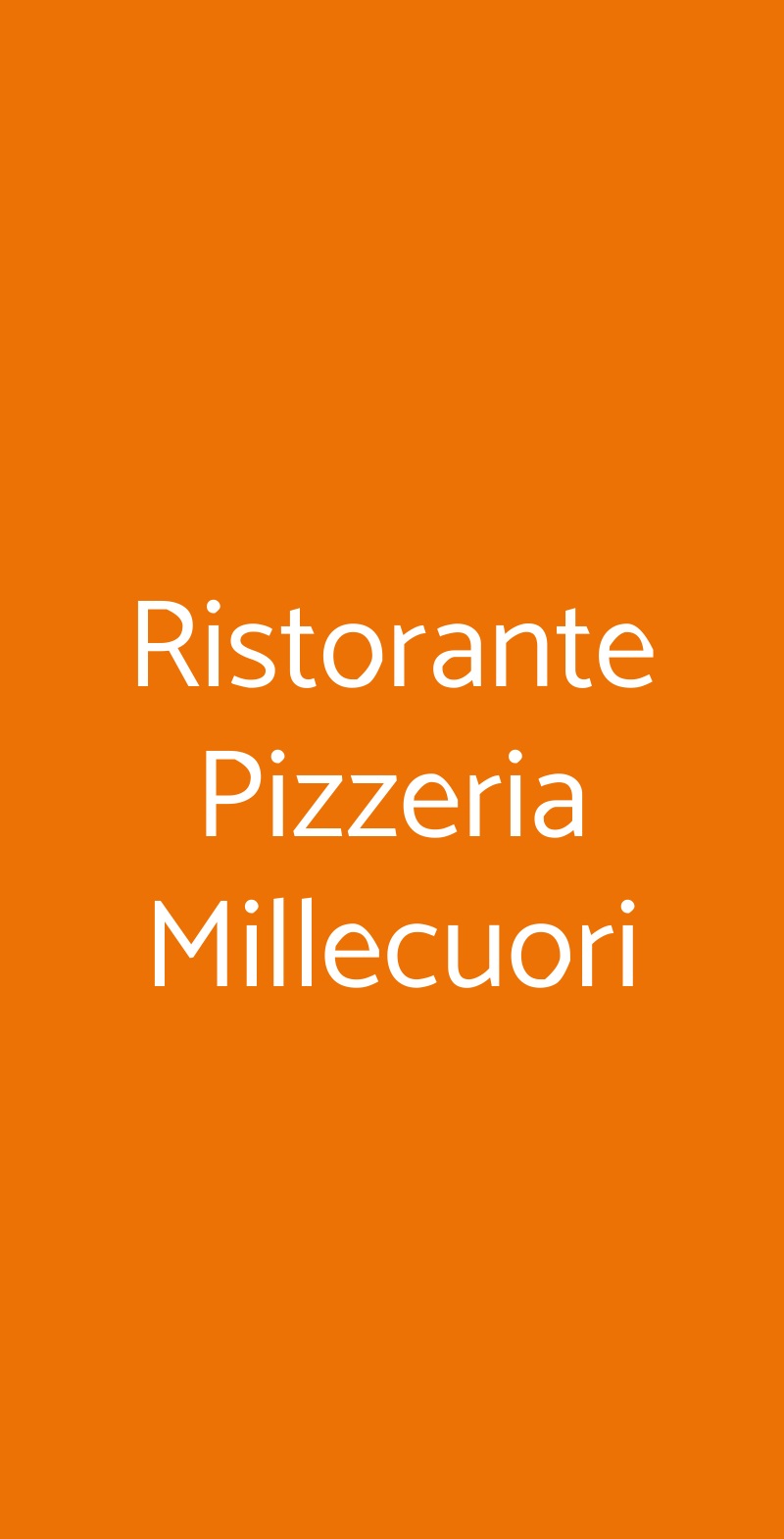 Ristorante Pizzeria Millecuori Sassuolo menù 1 pagina