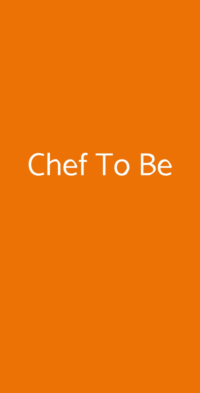 Chef To Be Torino menù 1 pagina