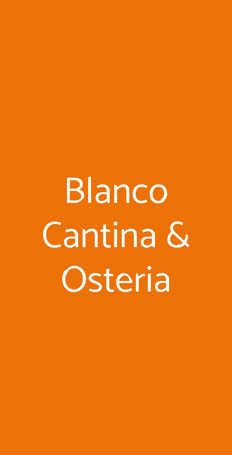 Blanco Cantina & Osteria Palermo menù 1 pagina