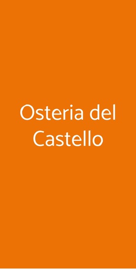 Osteria Del Castello, Corneliano Bertario
