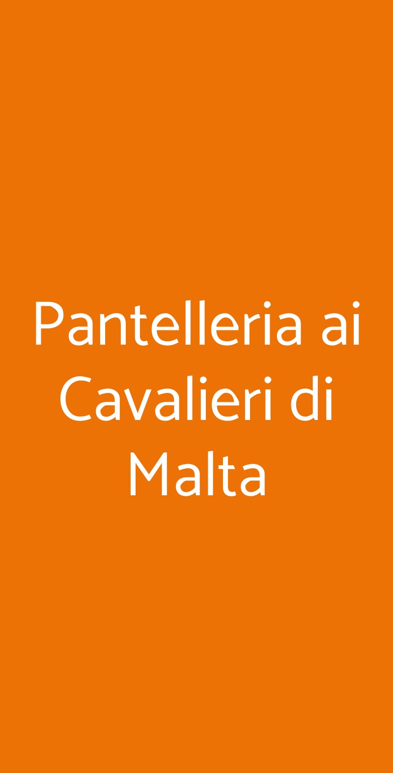 Pantelleria ai Cavalieri di Malta Palermo menù 1 pagina