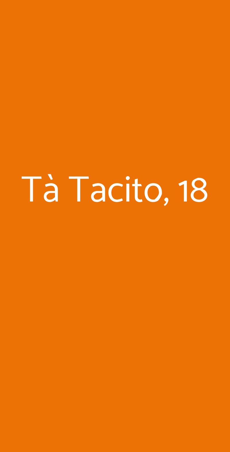 Tà Tacito, 18 Roma menù 1 pagina