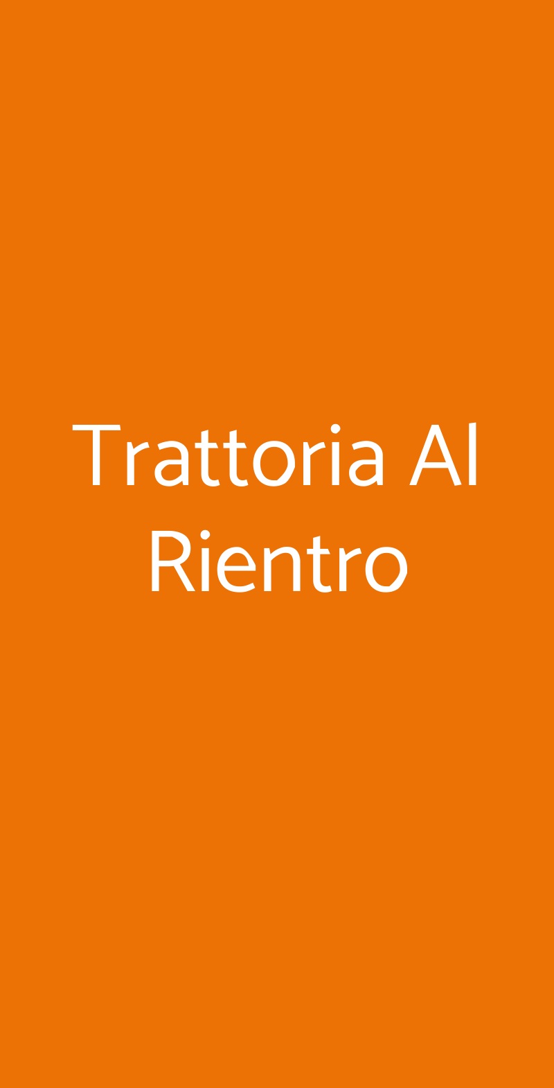 Trattoria Al Rientro Castiglione d'Orcia menù 1 pagina