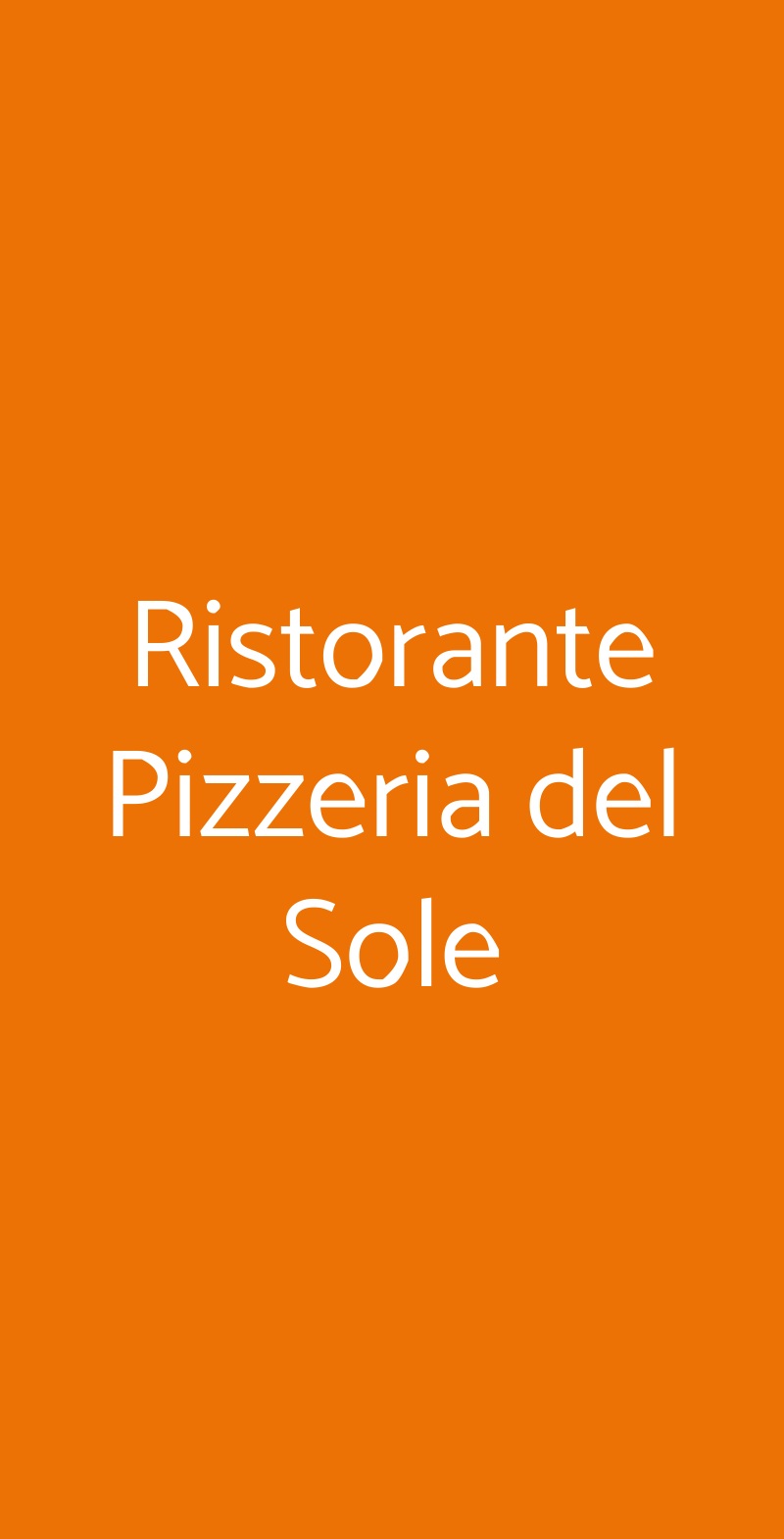 Ristorante Pizzeria del Sole Alessandria menù 1 pagina