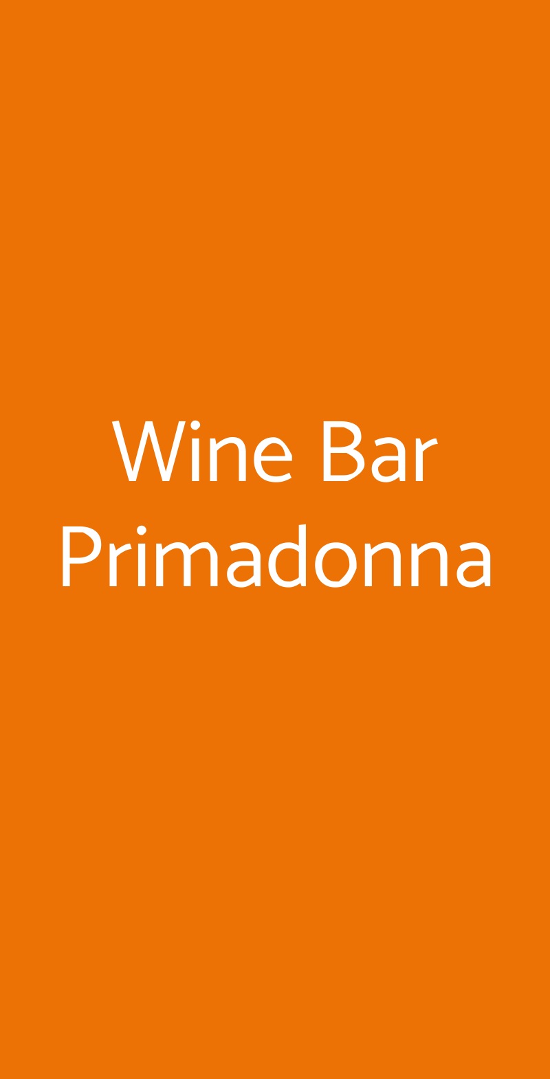 Wine Bar Primadonna Milano menù 1 pagina