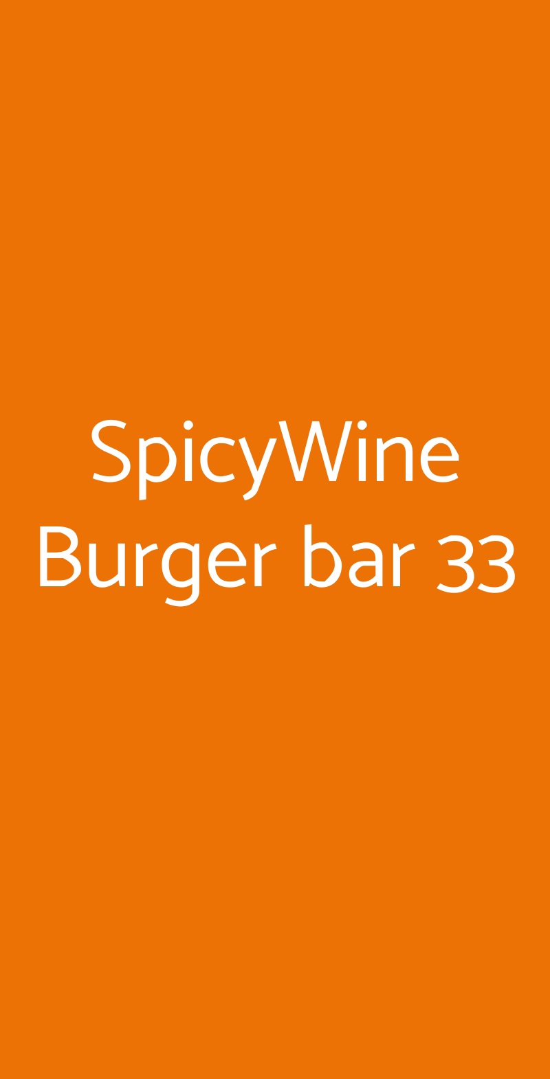 SpicyWine Burger bar 33 Olgiate Olona menù 1 pagina
