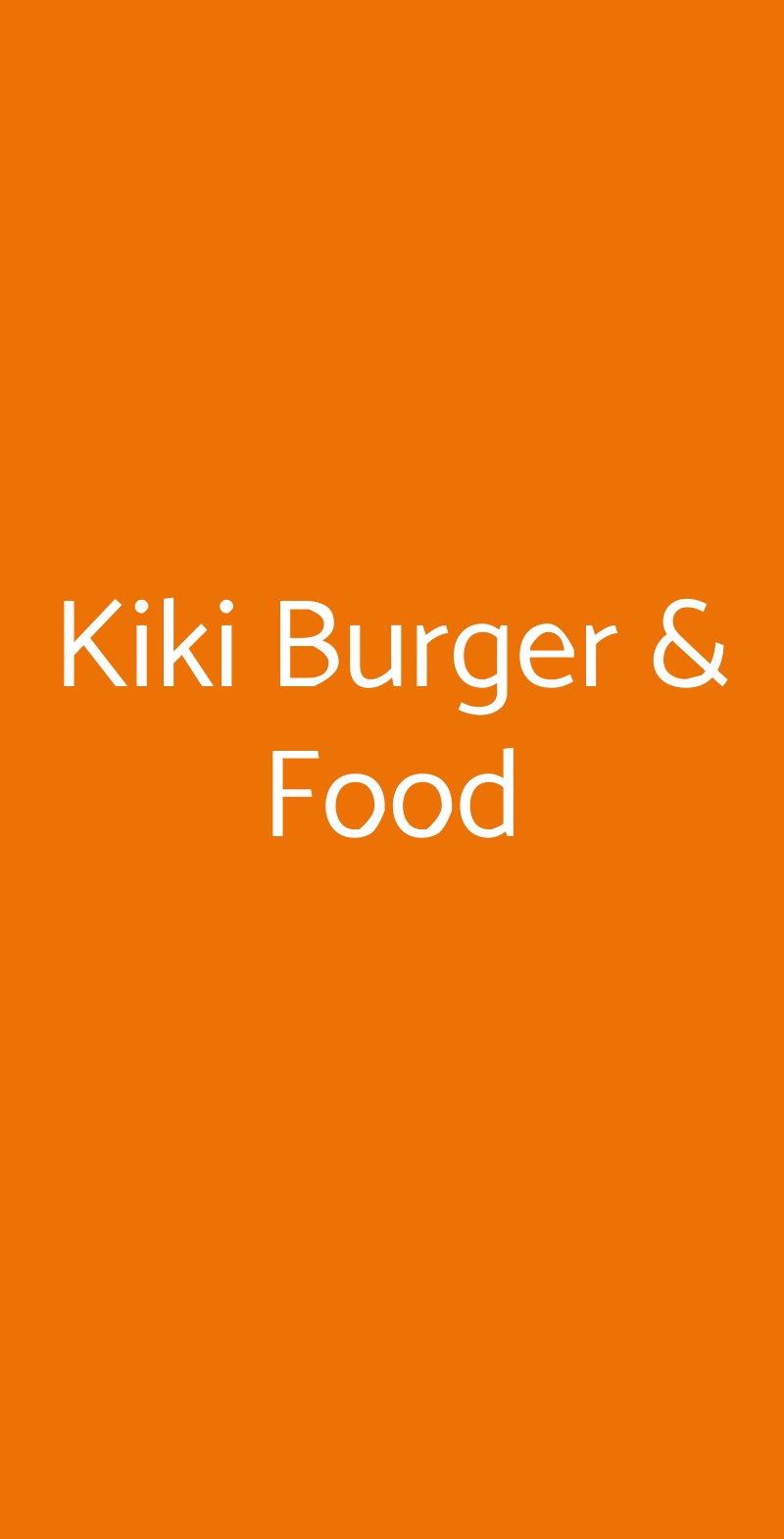 Kiki Burger & Food Cesano Maderno menù 1 pagina