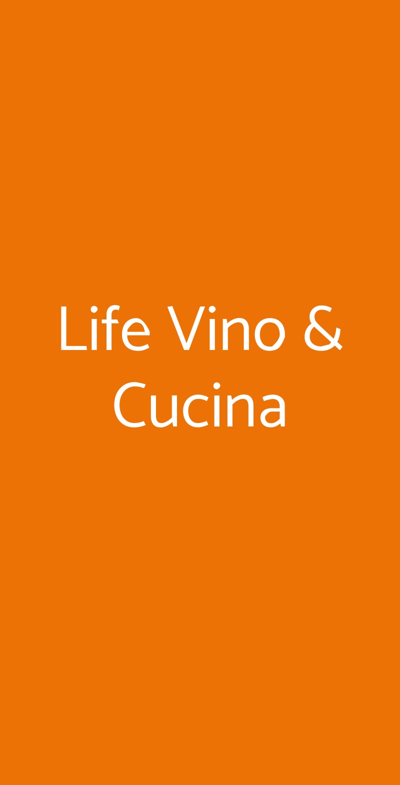 Life Vino & Cucina Milano menù 1 pagina