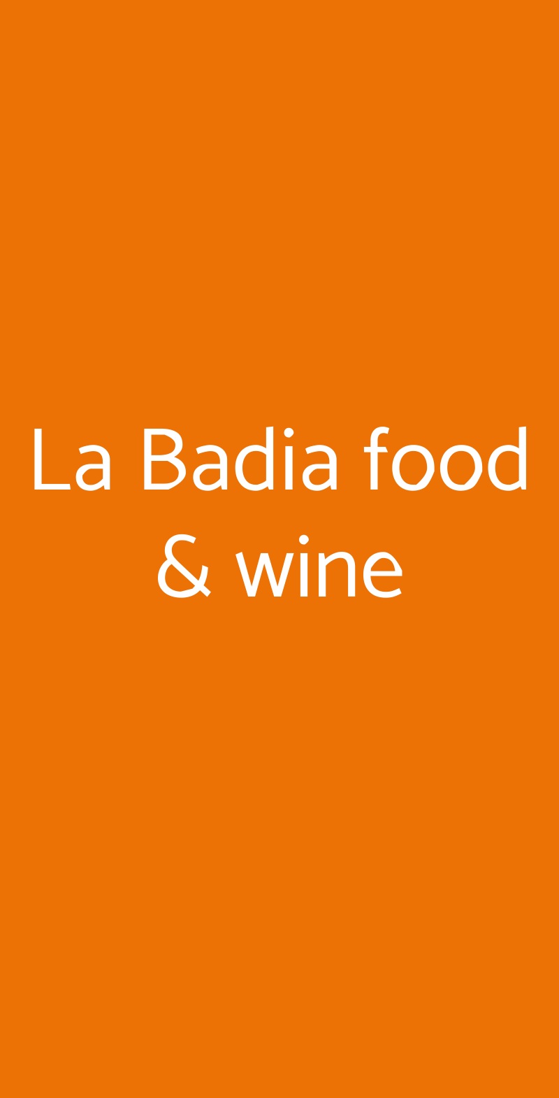 La Badia food & wine Roma menù 1 pagina