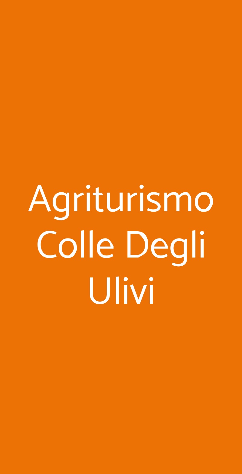 Agriturismo Colle Degli Ulivi Cassano allo Ionio menù 1 pagina