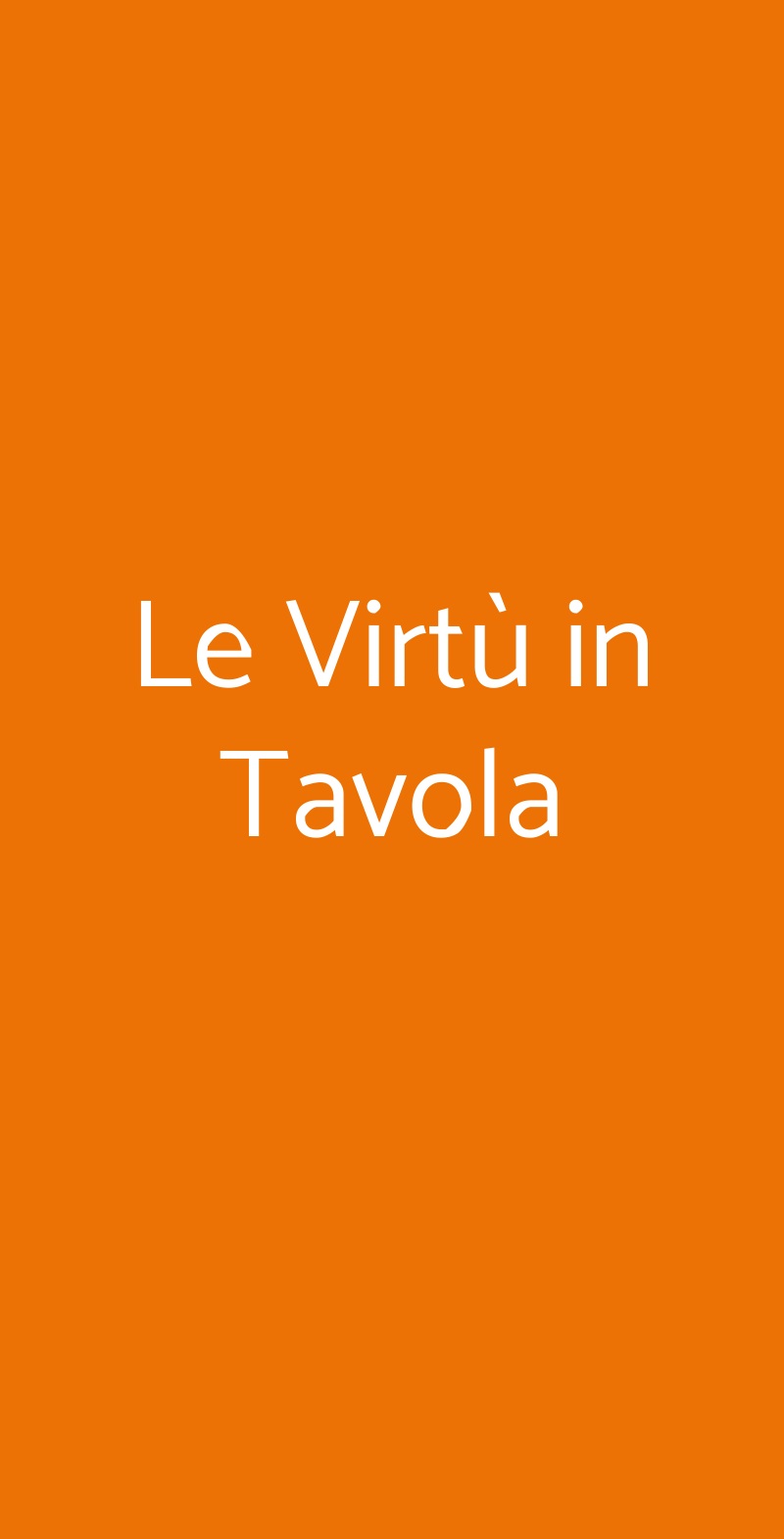 Le Virtù in Tavola Roma menù 1 pagina