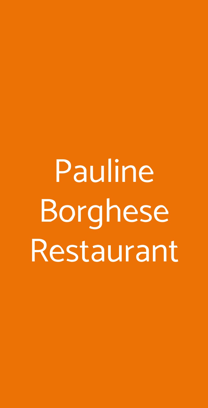 Pauline Borghese Restaurant Roma menù 1 pagina