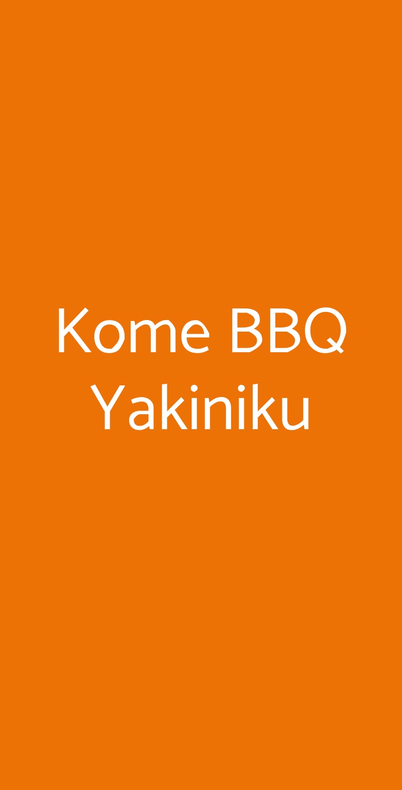 Kome BBQ Yakiniku Firenze menù 1 pagina