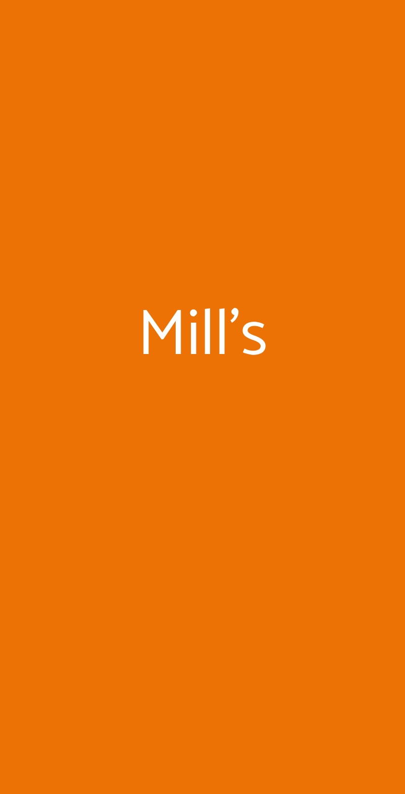 Mill's Roma menù 1 pagina