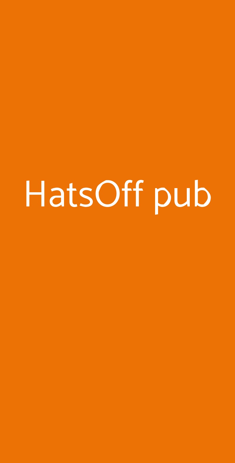 HatsOff pub Milano menù 1 pagina