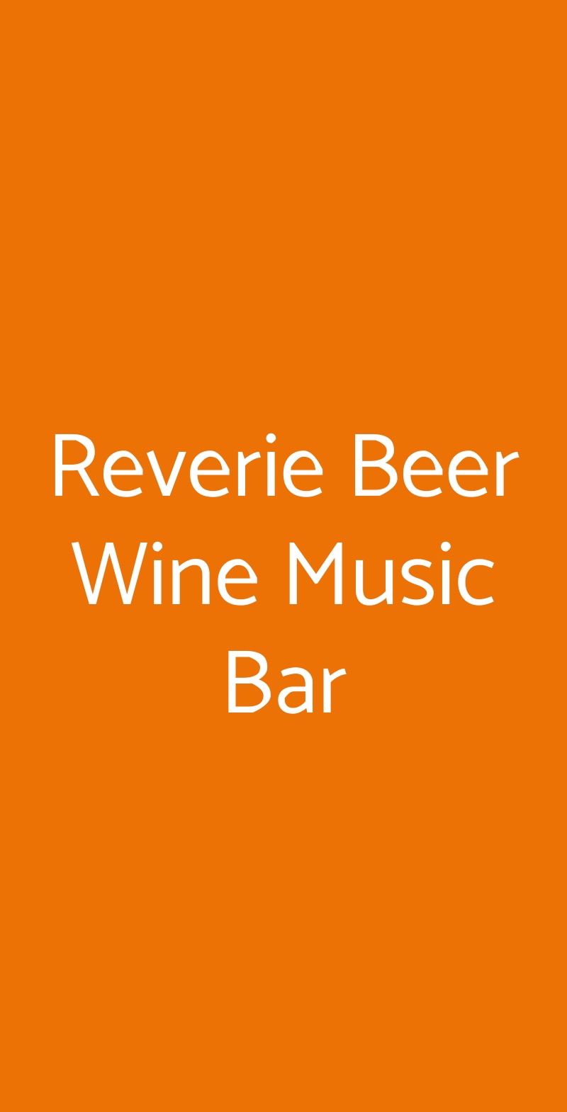 Reverie Beer Wine Music Bar Roma menù 1 pagina