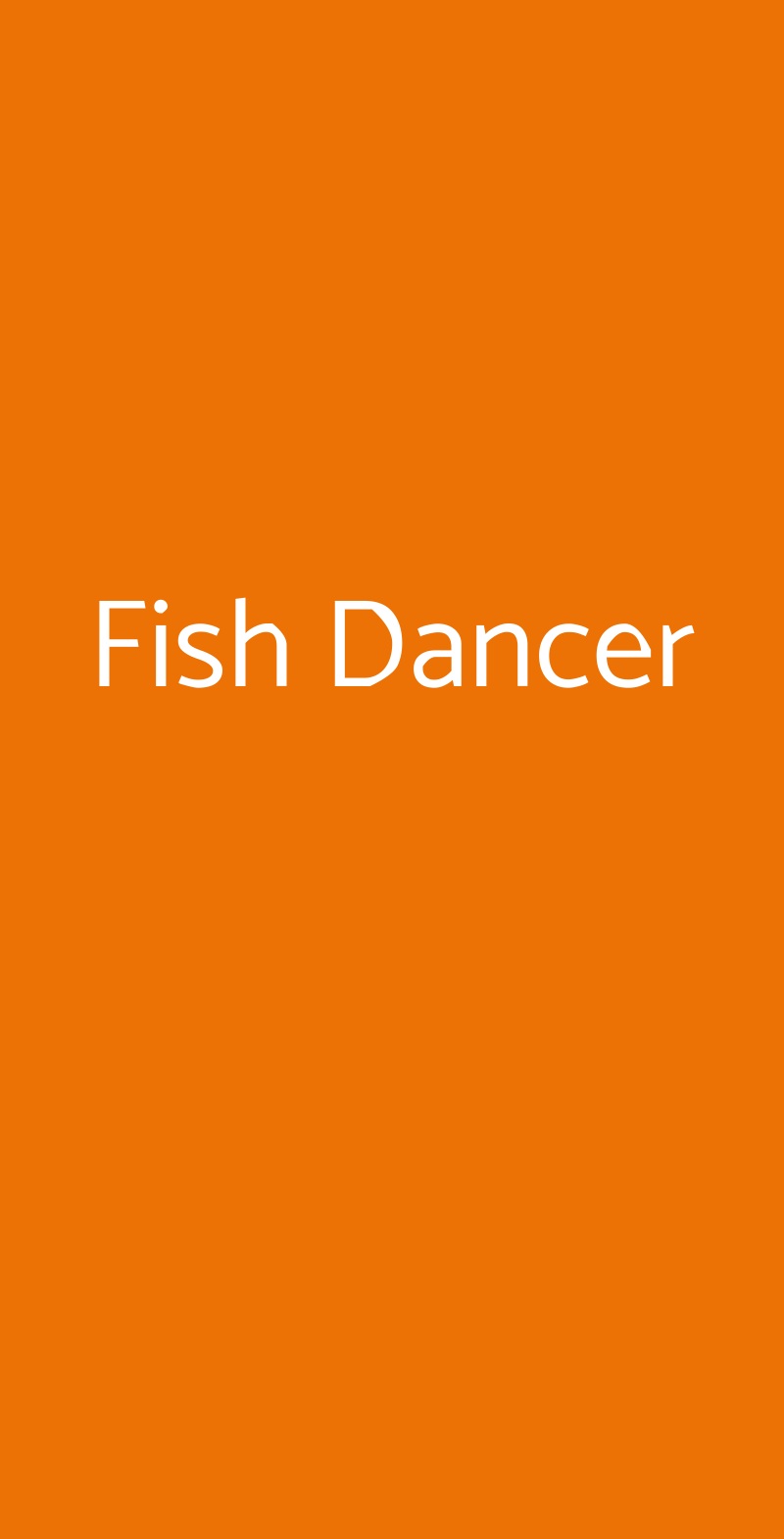 Fish Dancer Milano menù 1 pagina