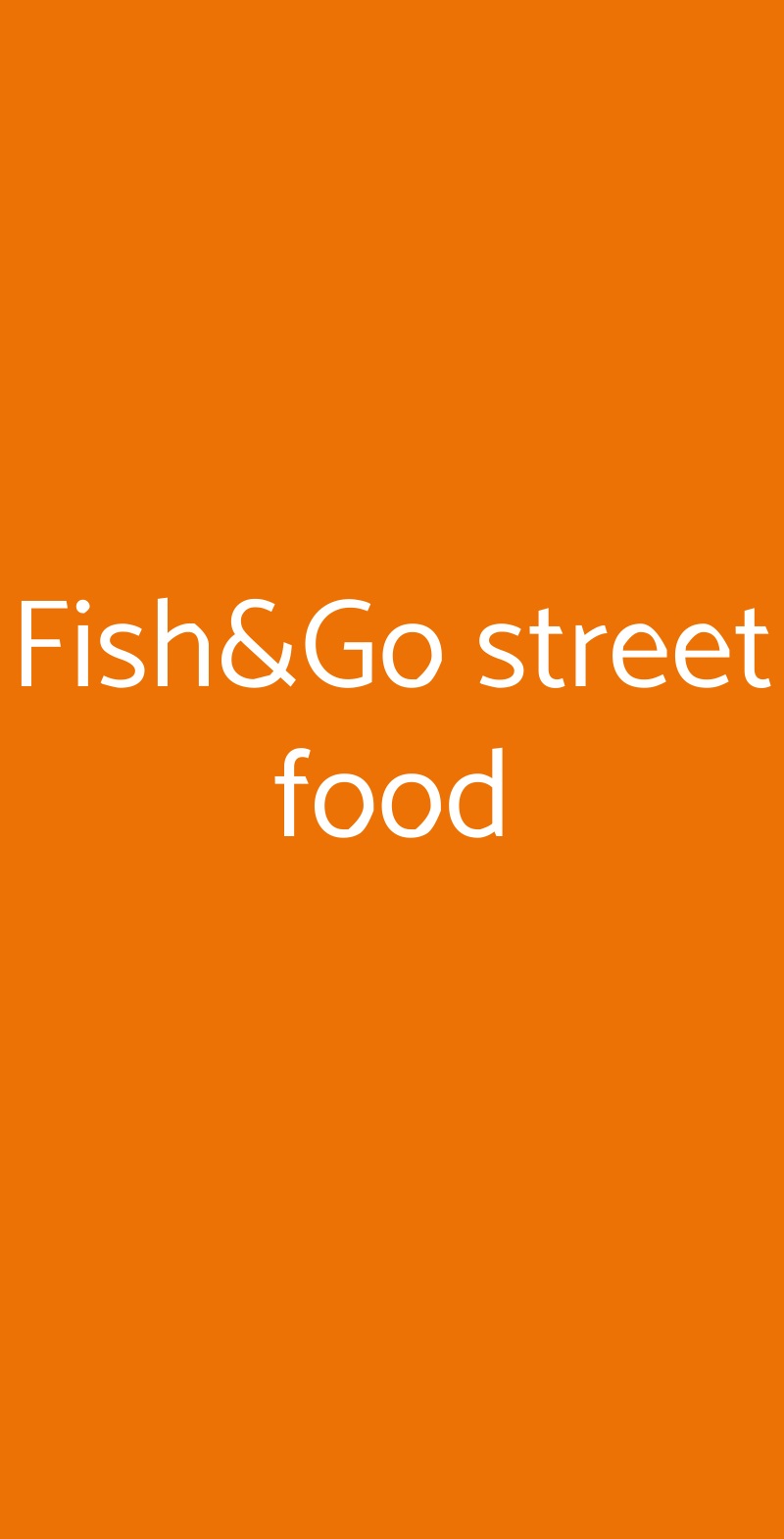Fish&Go street food Roma menù 1 pagina