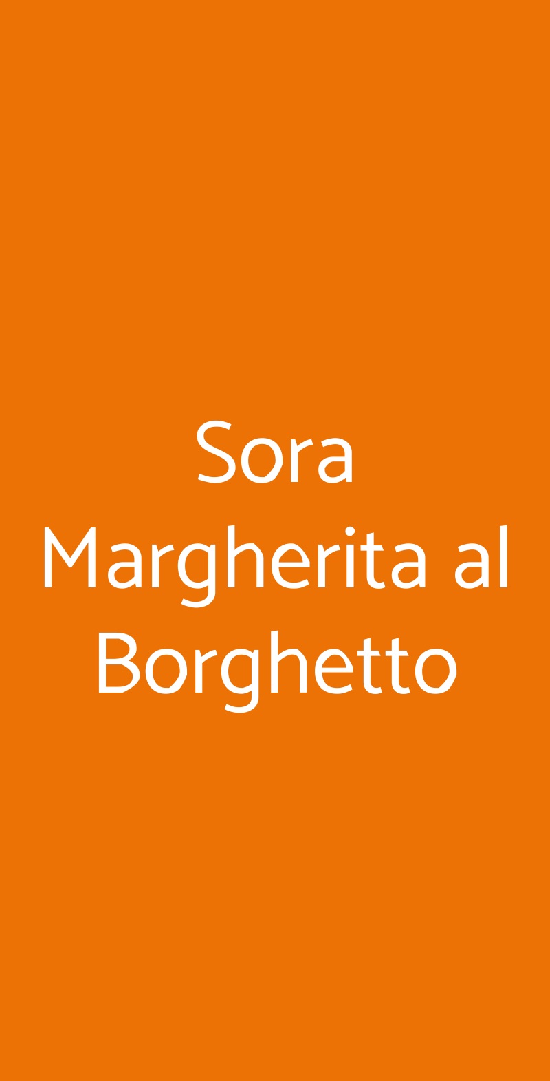 Sora Margherita al Borghetto Roma menù 1 pagina