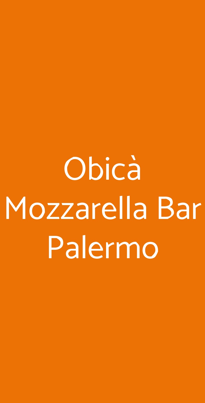 Obicà Mozzarella Bar Palermo Palermo menù 1 pagina