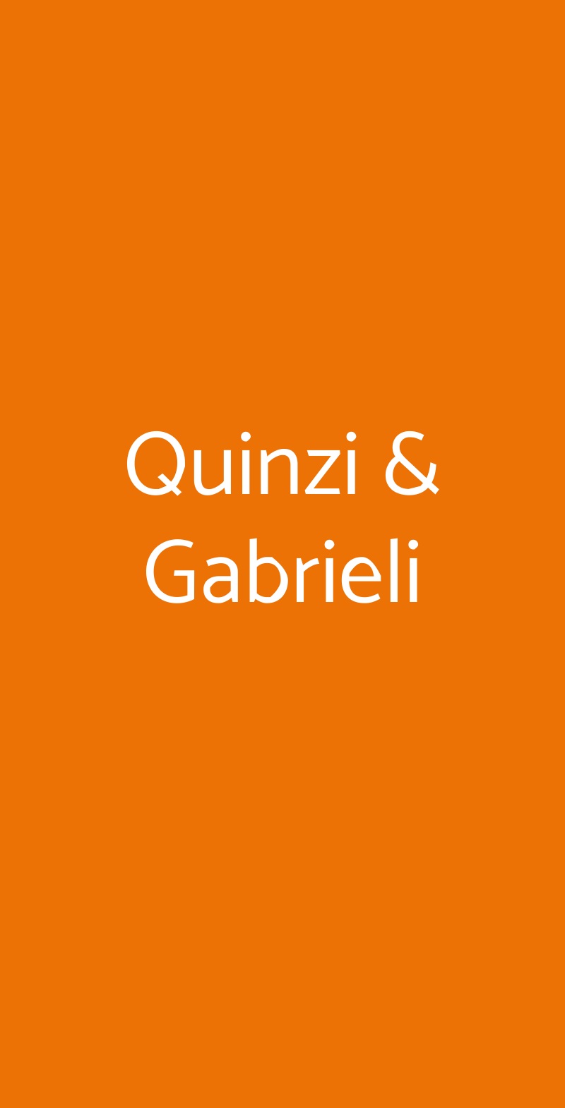 Quinzi & Gabrieli Roma menù 1 pagina