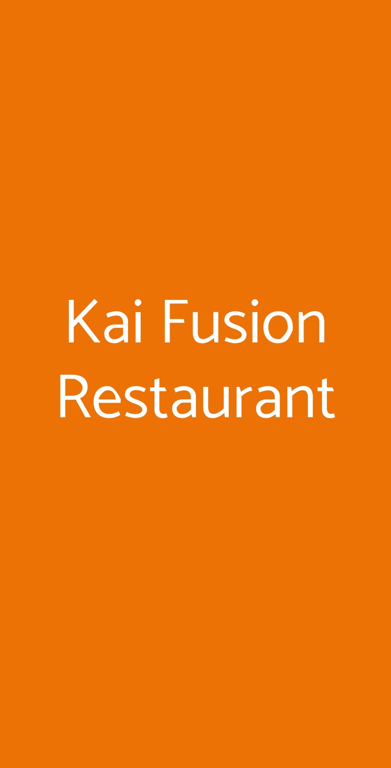 Kai Fusion Restaurant Milano menù 1 pagina