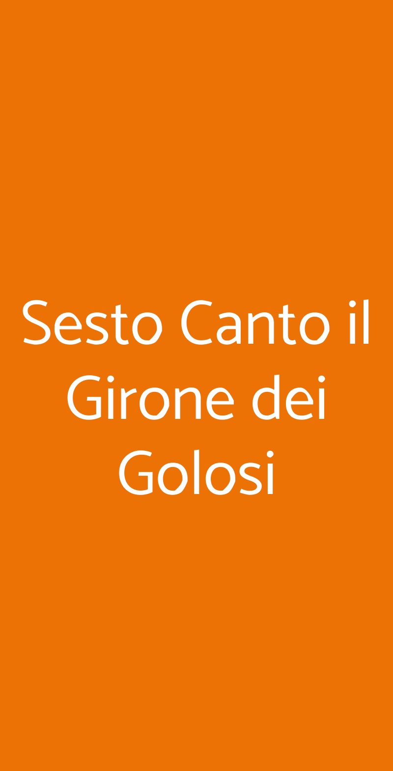 Sesto Canto il Girone dei Golosi Ciampino menù 1 pagina