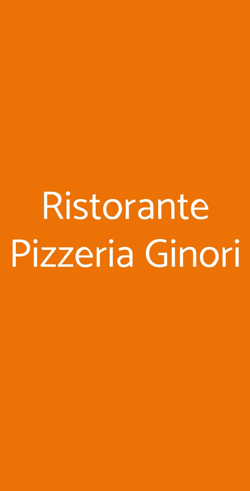 Ristorante Pizzeria Ginori Firenze menù 1 pagina