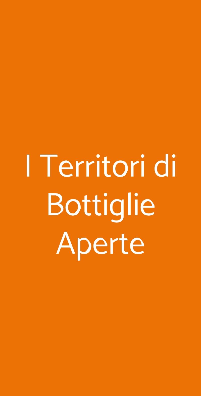 I Territori di Bottiglie Aperte Milano menù 1 pagina