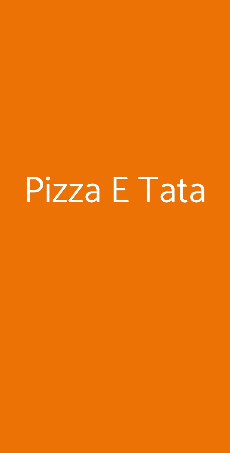 Pizza E Tata Roma menù 1 pagina