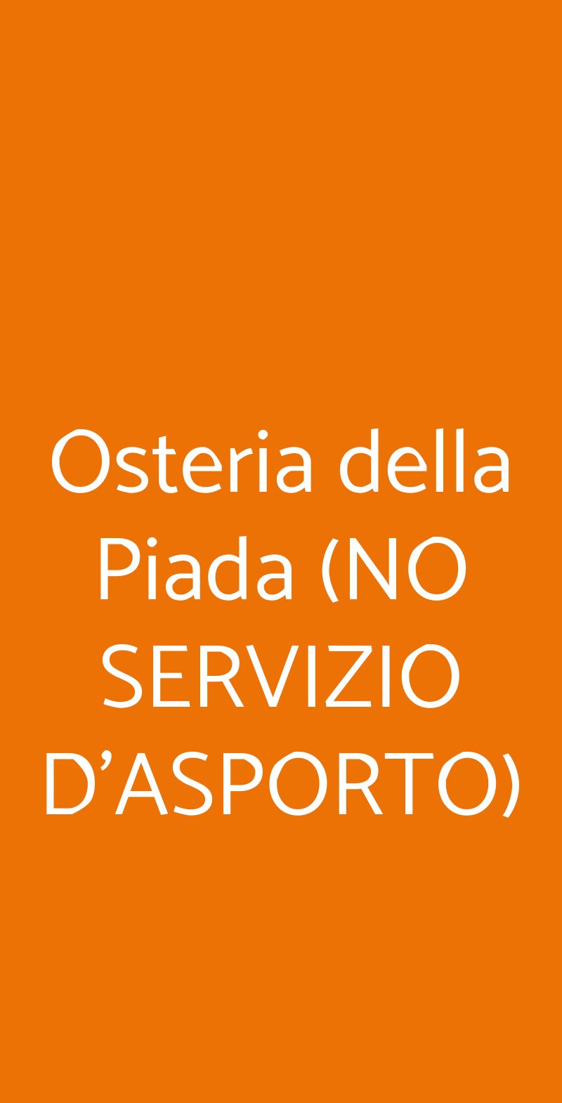 Osteria della Piada (NO SERVIZIO D'ASPORTO) Rimini menù 1 pagina