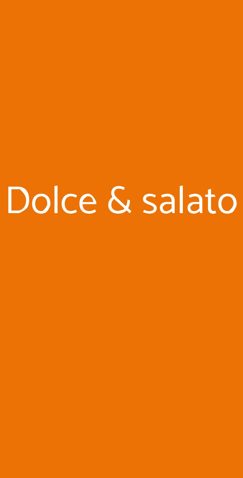 Dolce & salato Torino menù 1 pagina