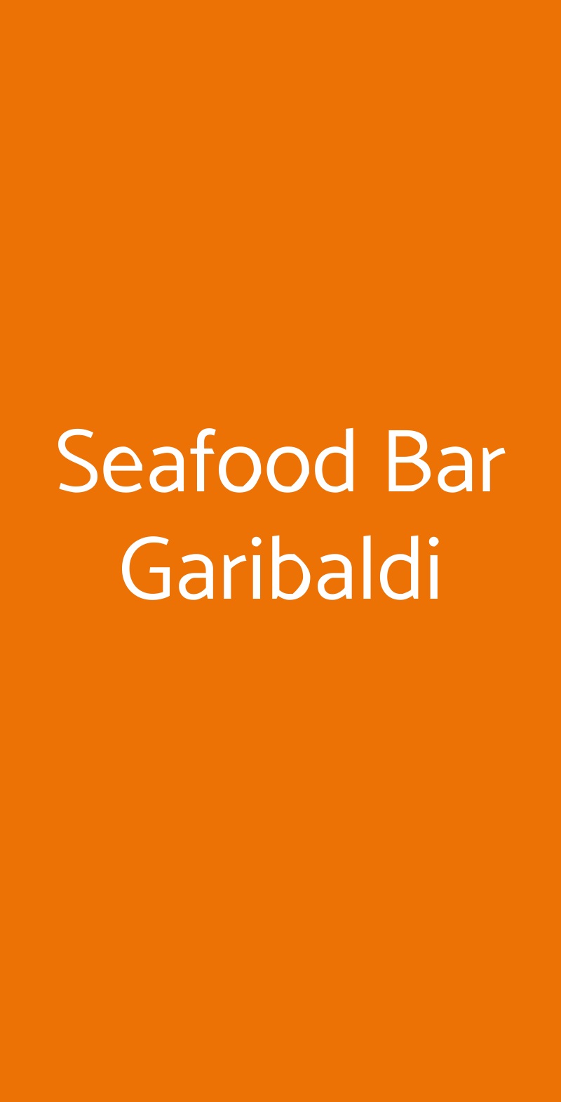 Seafood Bar Garibaldi Milano menù 1 pagina