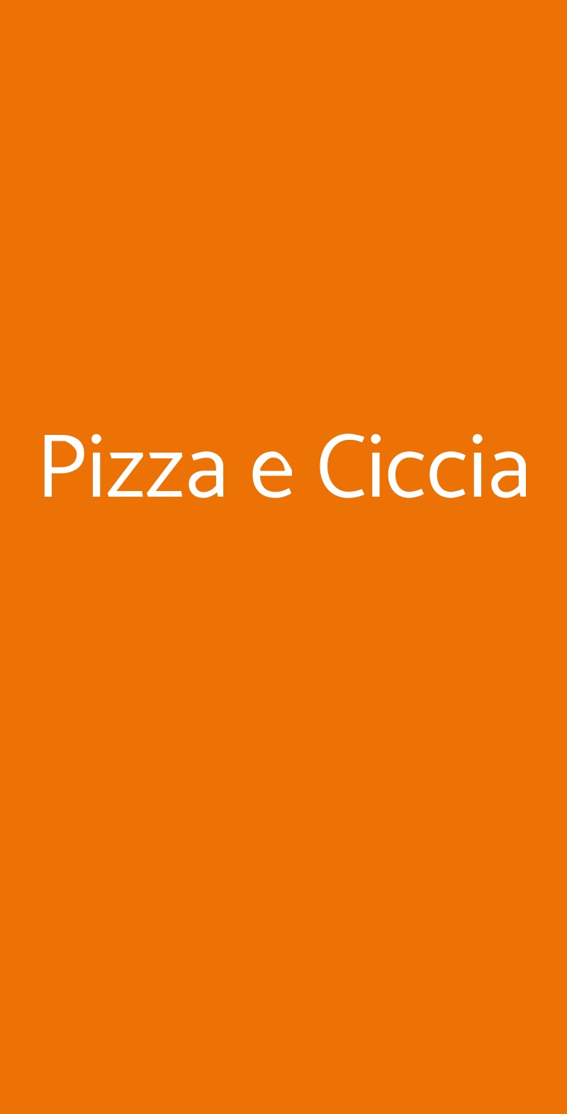 Pizza e Ciccia Roma menù 1 pagina