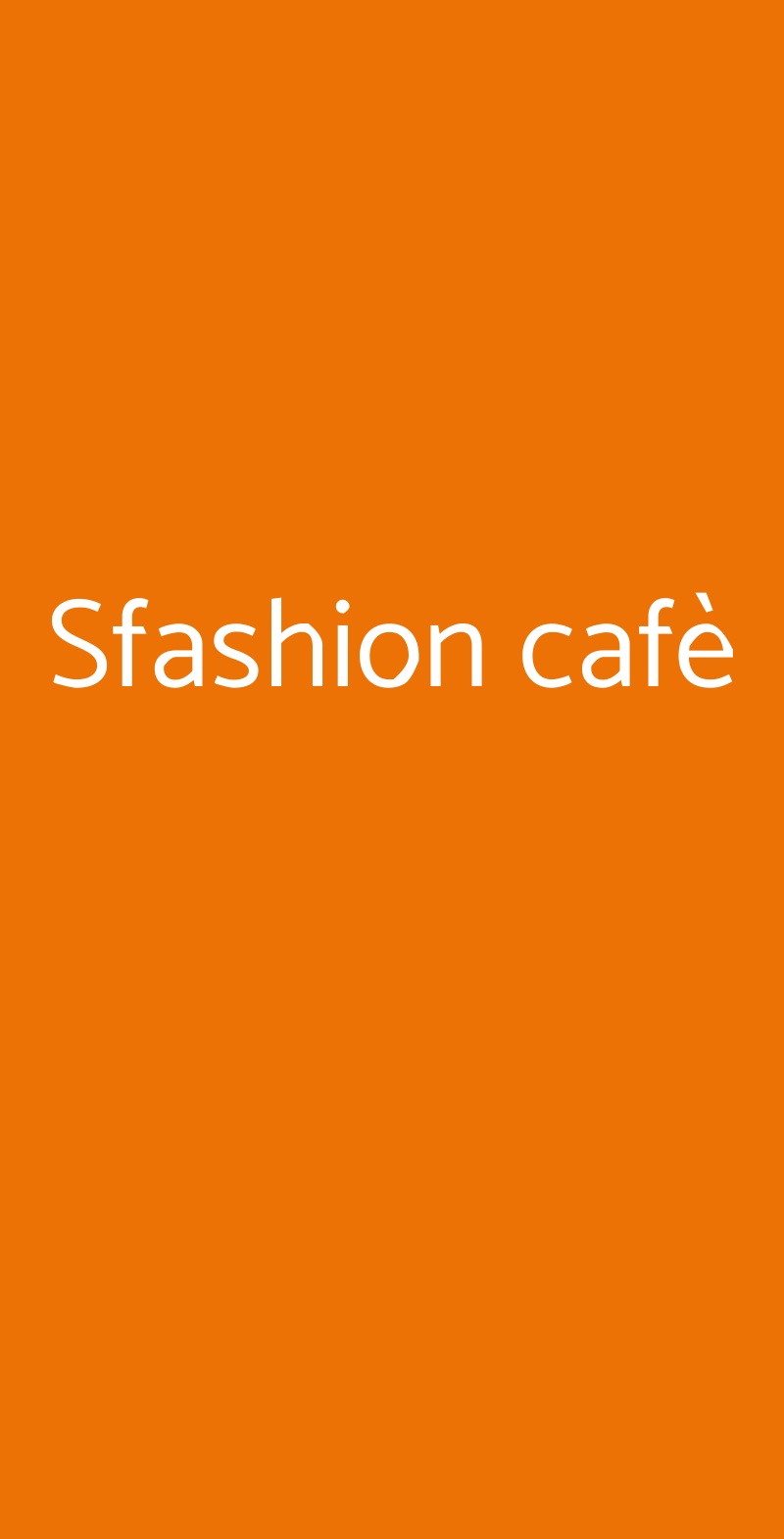 Sfashion cafè Torino menù 1 pagina