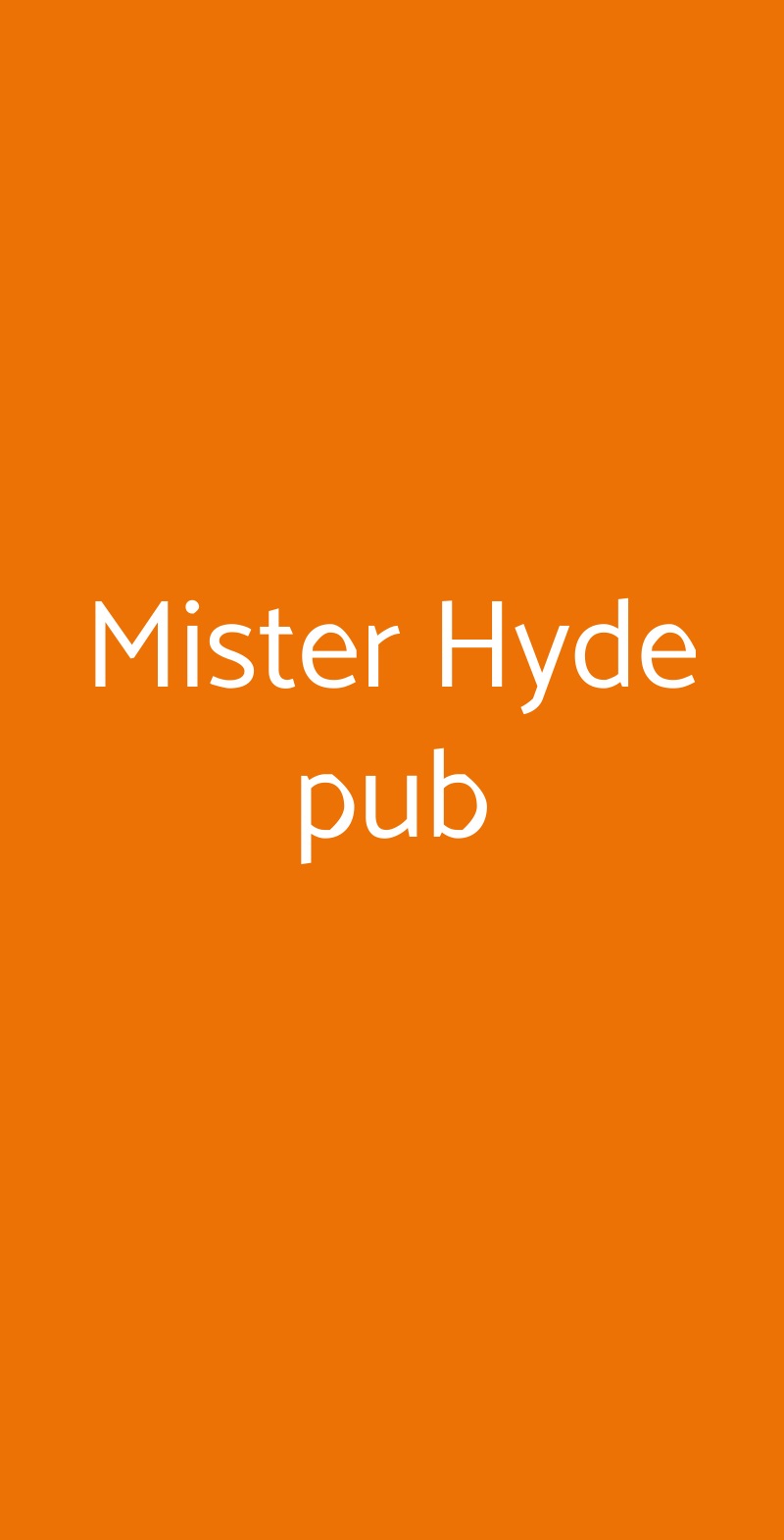Mister Hyde pub Roma menù 1 pagina