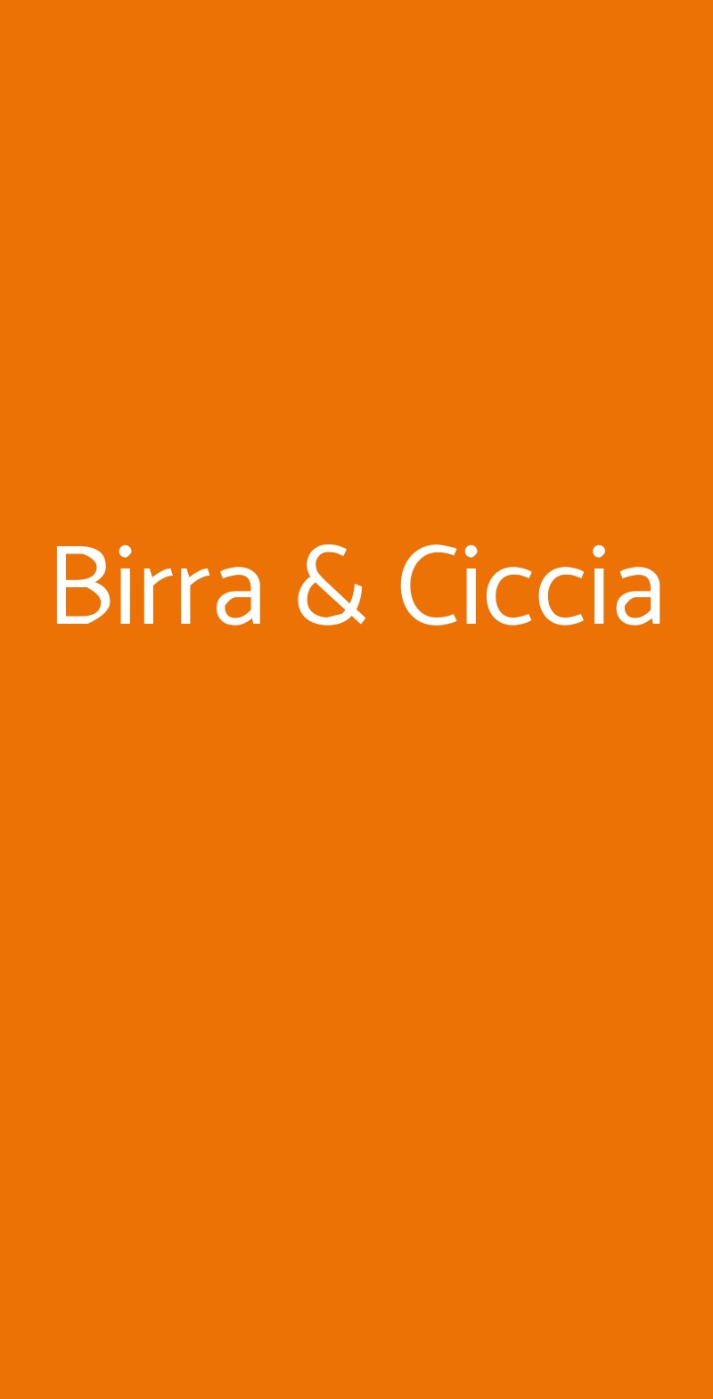 Birra & Ciccia Monza menù 1 pagina